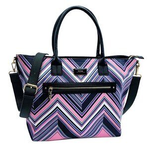 Trina Turk "Placed V" Chevron Pattern, Large Coated Canvas Tote